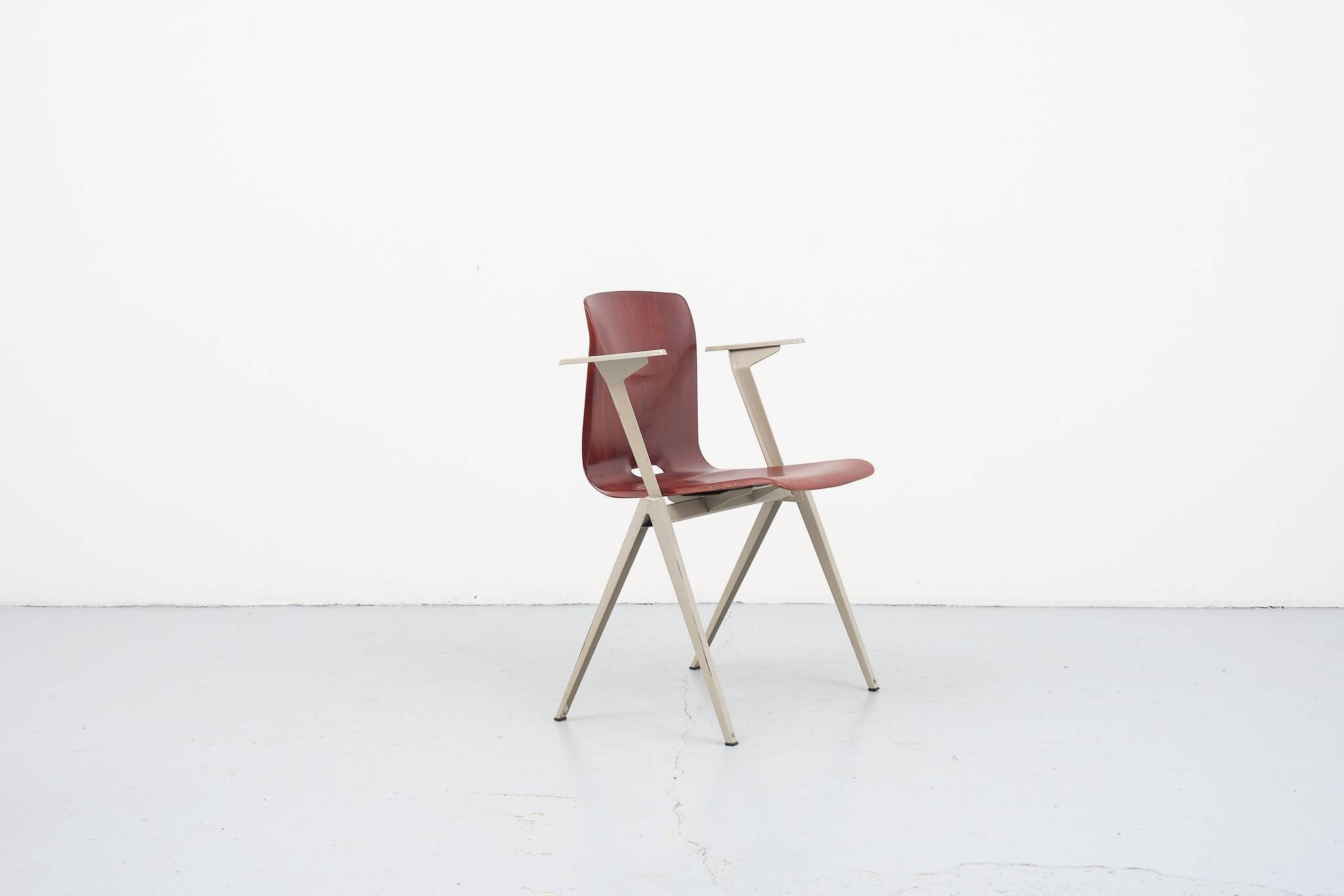 Vintage Galvanitas S22 Mahogany and Beige Chair with Armrests