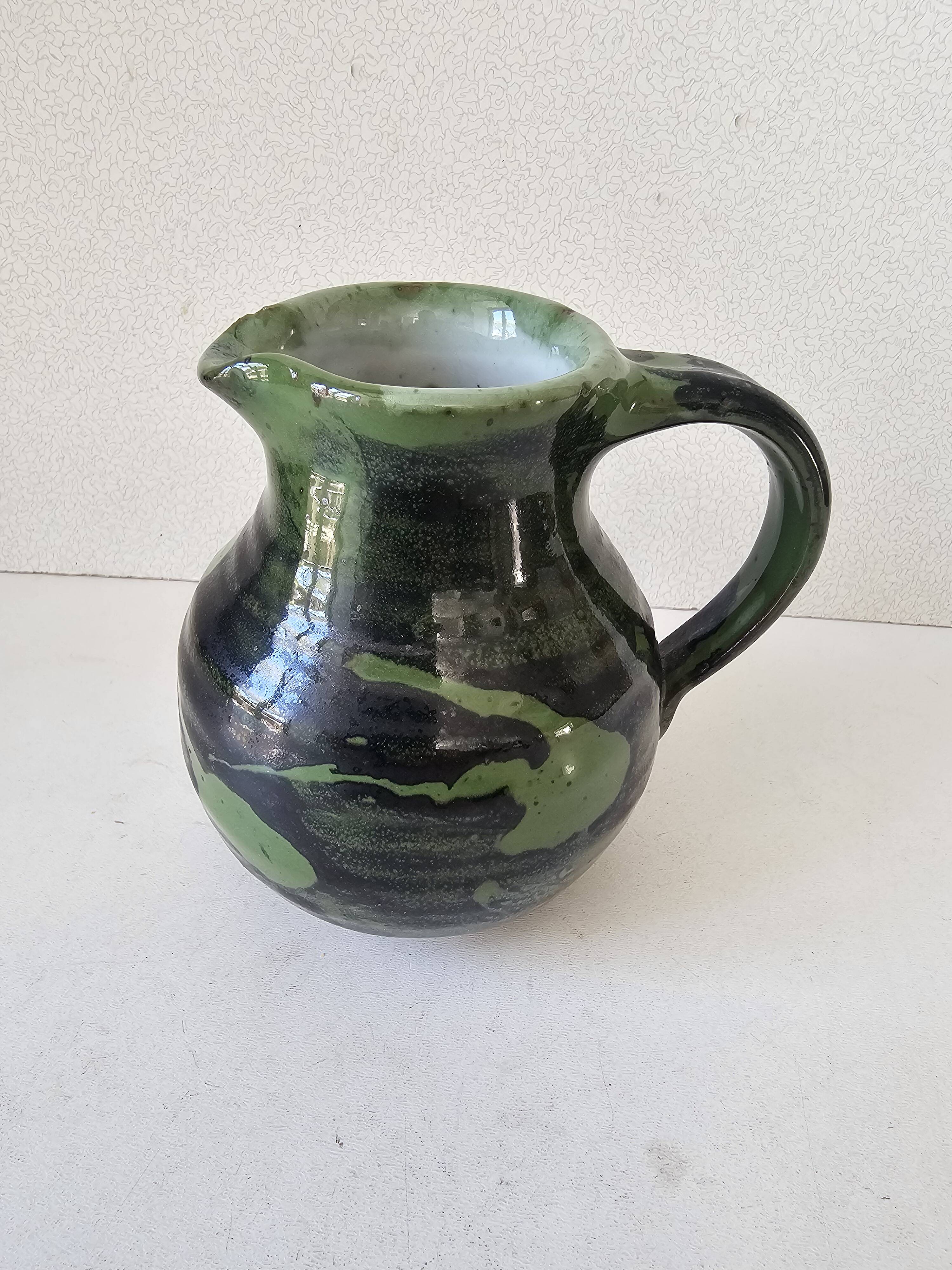 Ceramic milk jug Signed Sylvie Wlotkowski Saint Père