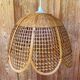 Rattan and cane lampshade in the shape of a flower from the 1970s.
