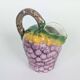 Majolica pitcher Ceramiche di Bassano raisins Italy vintage summer decor