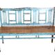 Banc colonial art déco en teck birman