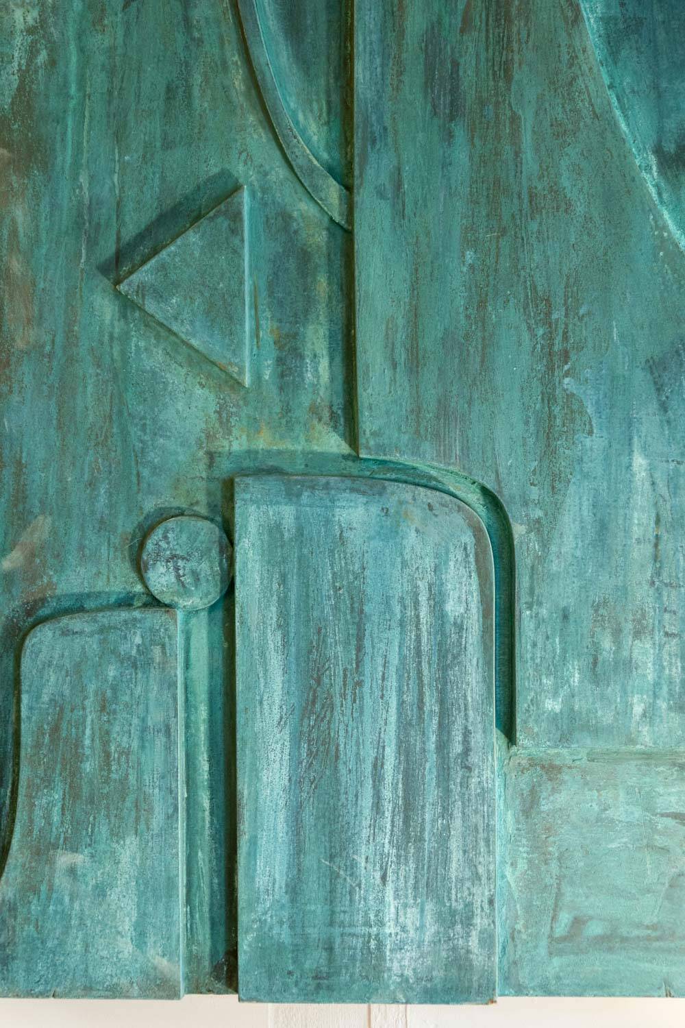 Victory of Segonzac. Sculpted and copper triptych panel. Contemporary.
