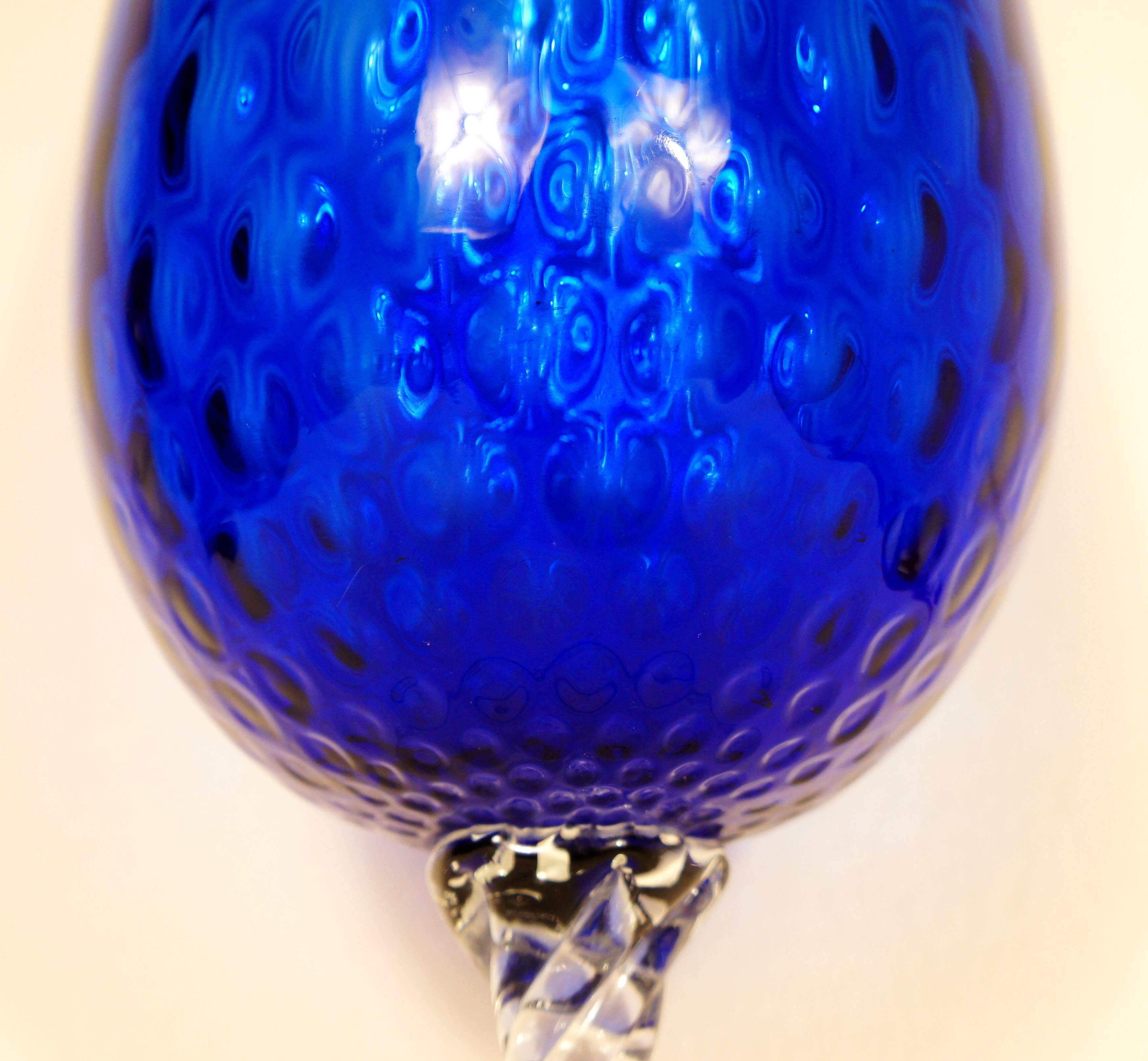 Glass vase Empoli Italy 1960