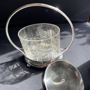 Biscuitier cristal taillé et métal argenté F. W. Quist (1831-1903)