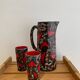 Vintage Ceramic Fat Lava Glass Pitcher