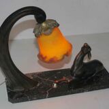 Art deco lamp gazelle decoration Manufacture 30's years