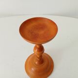 Vintage turned wooden candle holder