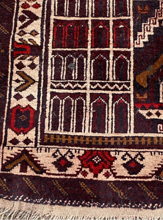 Afghan carpet Baluch vintage 140x86cm