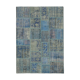 Handwoven oriental vintage 175 cm x 247 cm blue patchwork carpet