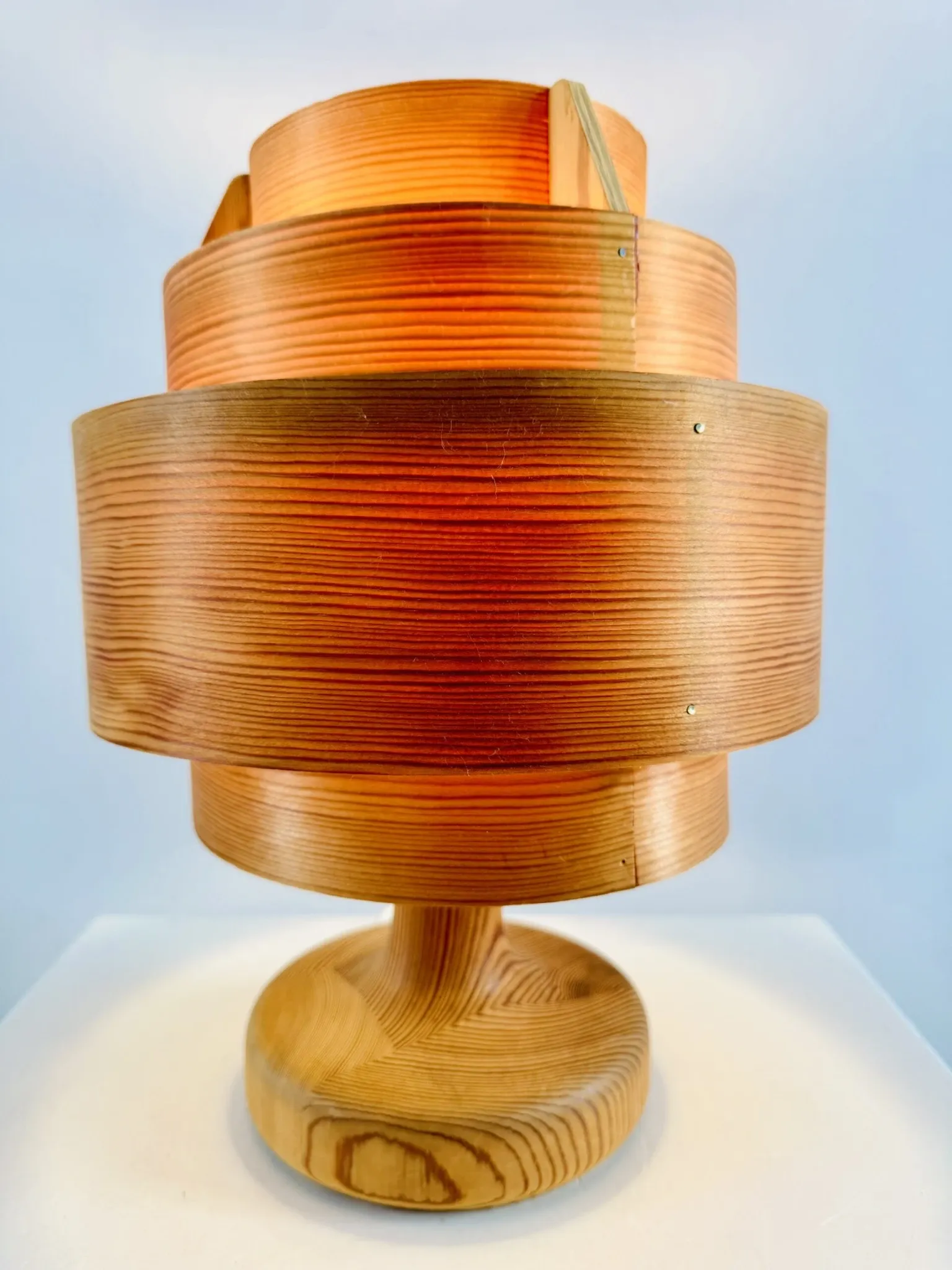 B-262 Pine Veneer Table Lamp By Hans-Agne Jakobsson For Ab Ellysett, Sweden, 1960S