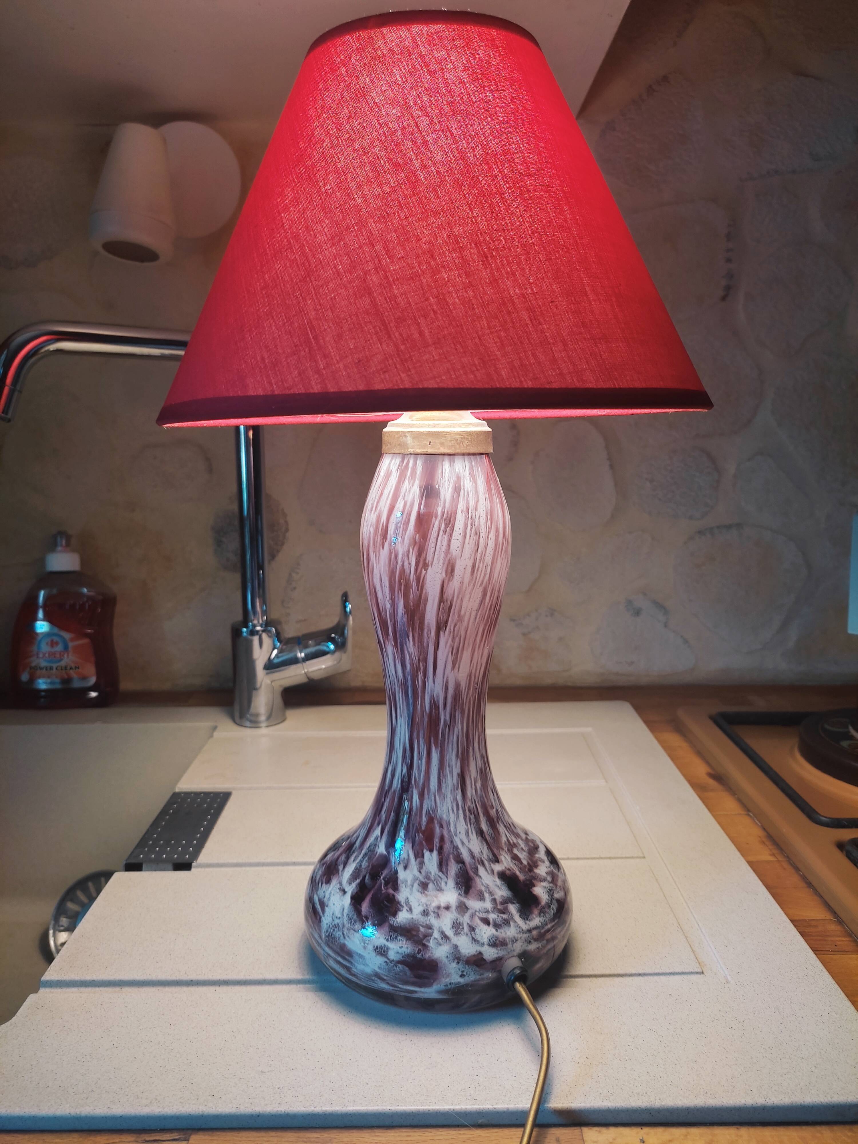 Lampe en verre de Murano améthyste