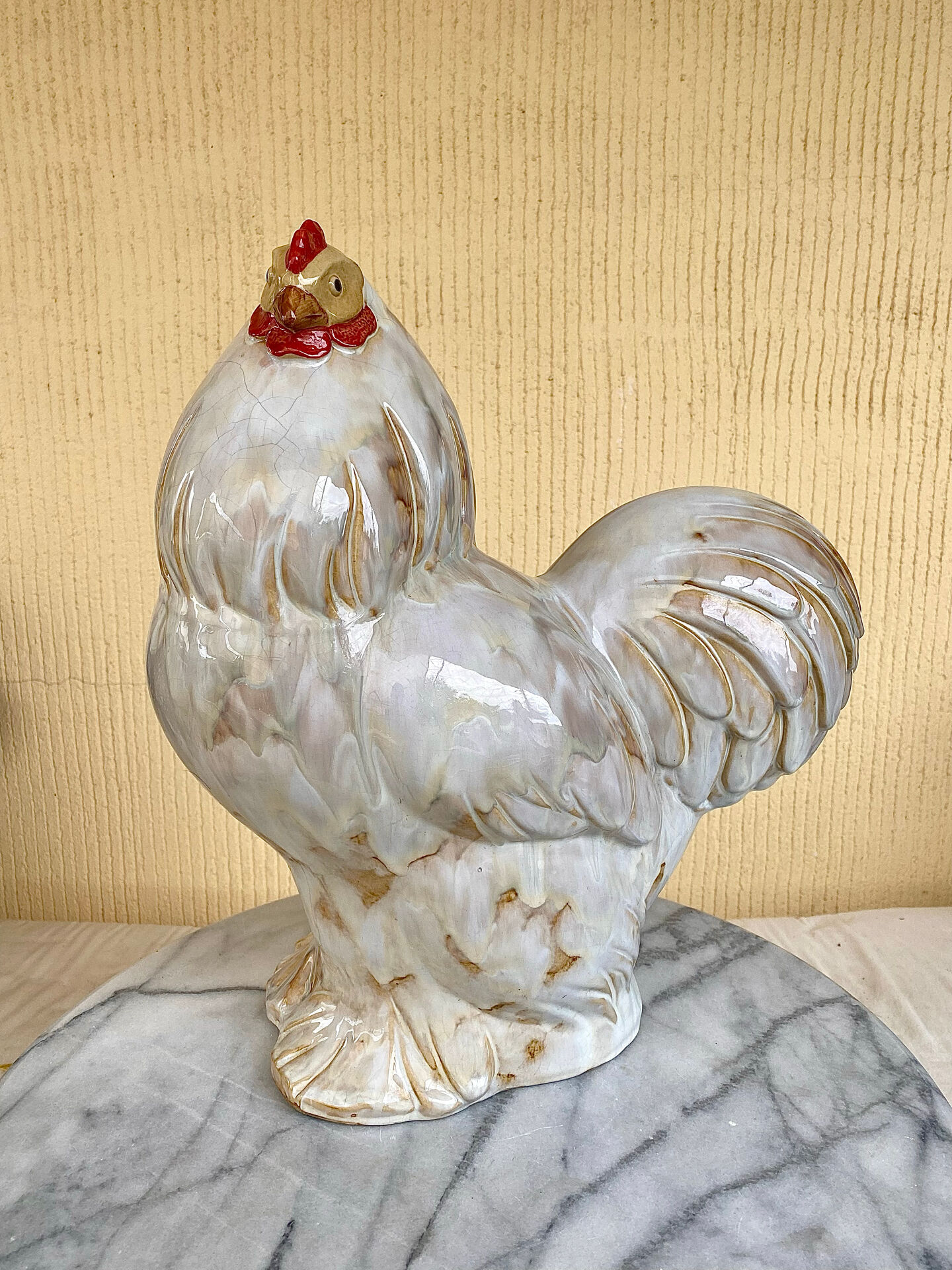 Vintage glazed ceramic rooster