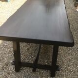 Vintage Brutalist table in solid elm from the 1960s-1970s