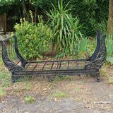 Bench, cast iron daybed, late 19th - early 20th century