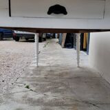 Rustic oak bistro farm table with louis philippe legs - 2m