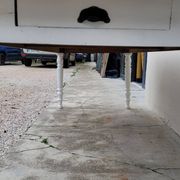 Rustic farmhouse bistro table in oak with Louis Philippe legs - 2m