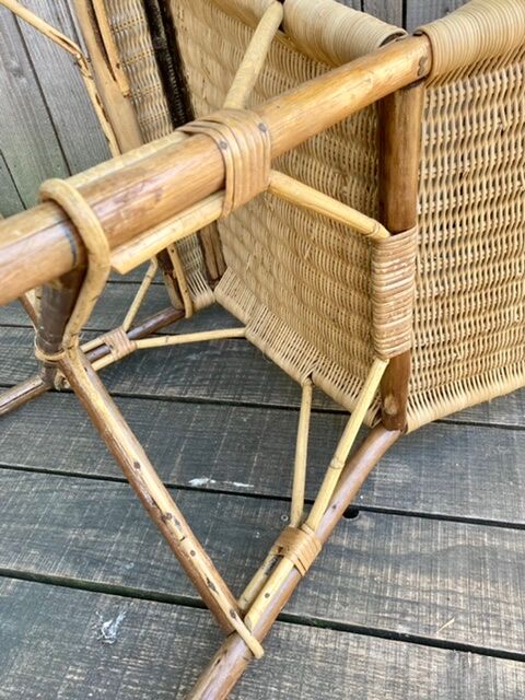 Old rattan armchair