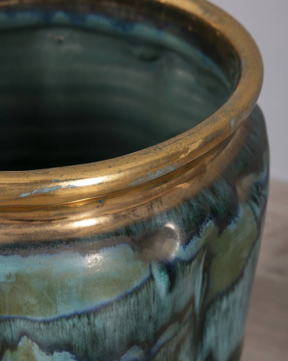 Large 1950s vintage decorated ceramic vase, Italian design