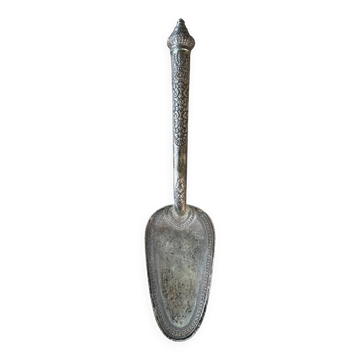 Serving Spoon, in Chiseled Silver, Minh Mol Hallmarks, Cambodia