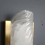 Pair of brass and glass wall lights by Fischer Leuchten, 1960s