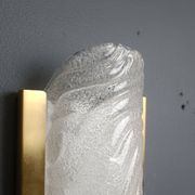 Pair of brass and glass wall lights by Fischer Leuchten, 1960s