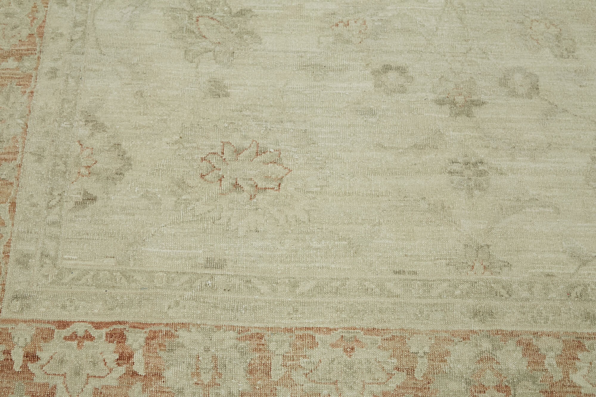 Hand-knotted persian vintage 1970s 196 cm x 295 cm beige wool carpet