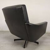 Fauteuil pivotant skaï vintage