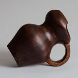 Monoxyl pitcher in oak or walnut, popular work, MidCentury