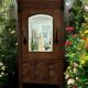 Wooden and wrought iron coat rack