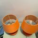 2 lampes de chevet orange, années 70