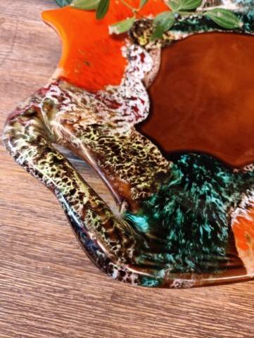 Vallauris Tray/Cup in Orange and Brown Gradient