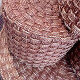 Vintage stool pouf in braided rope