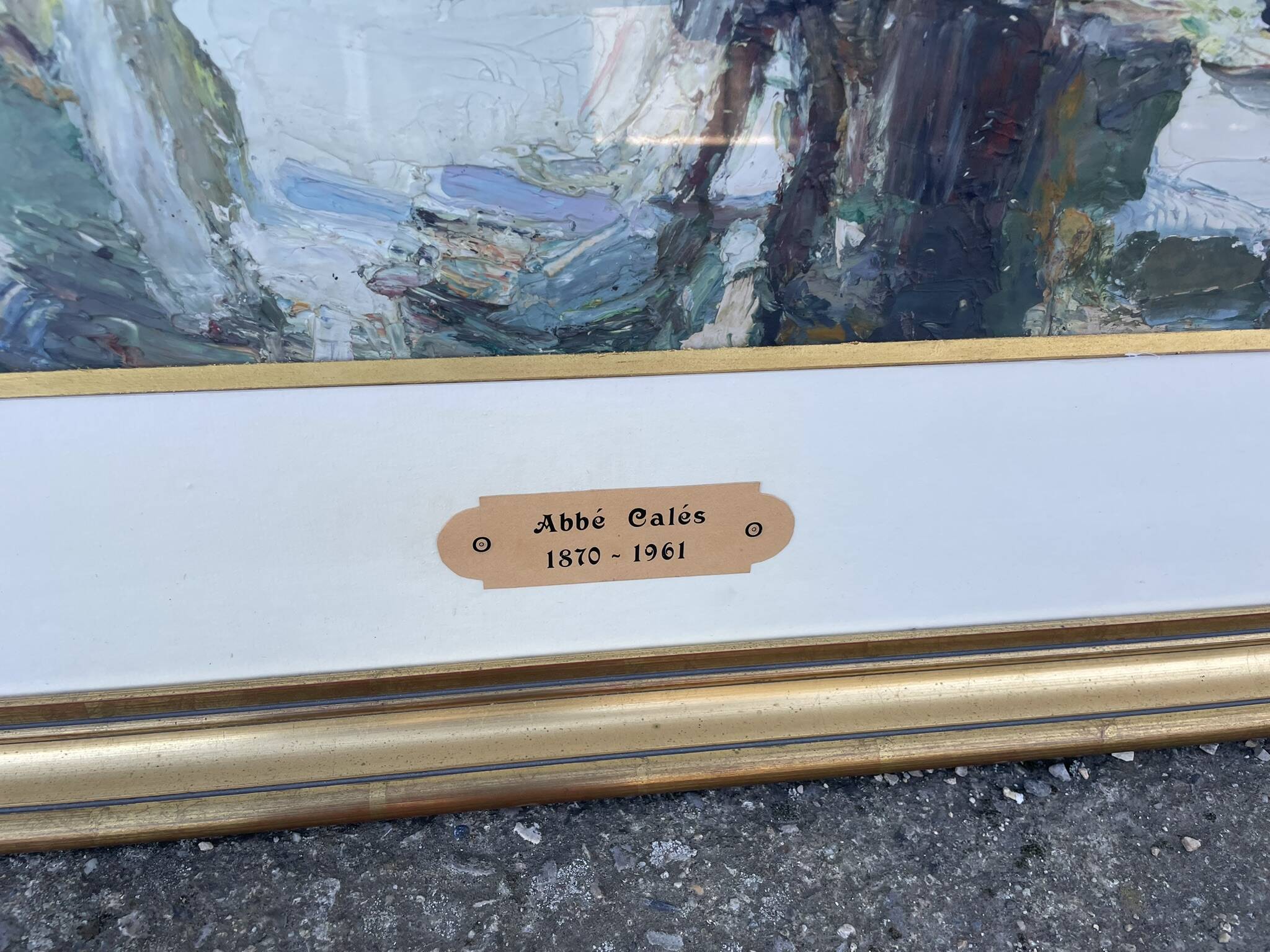 Painting by Abbé Calès, signed and framed.