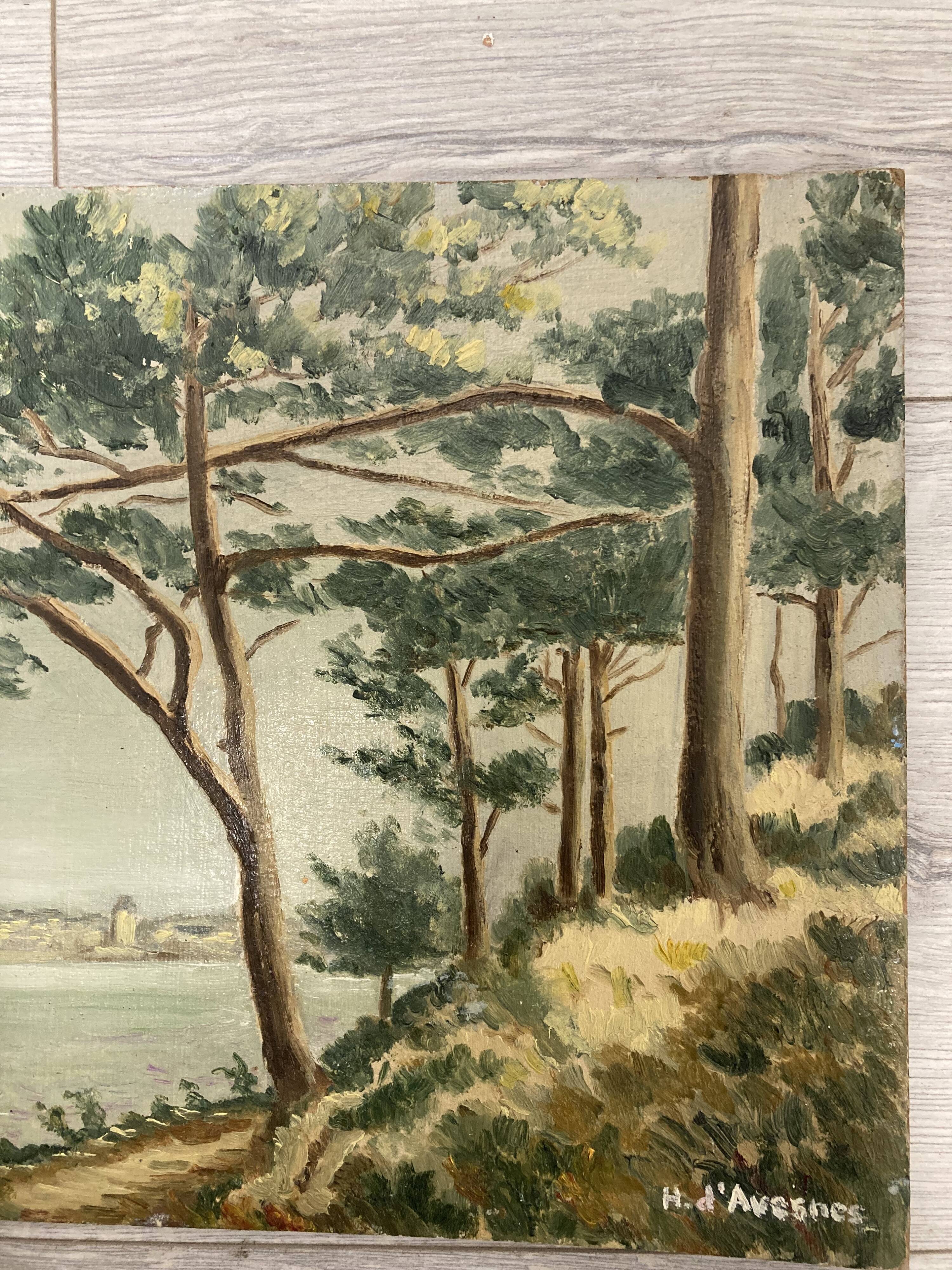 Oil on vintage cardboard