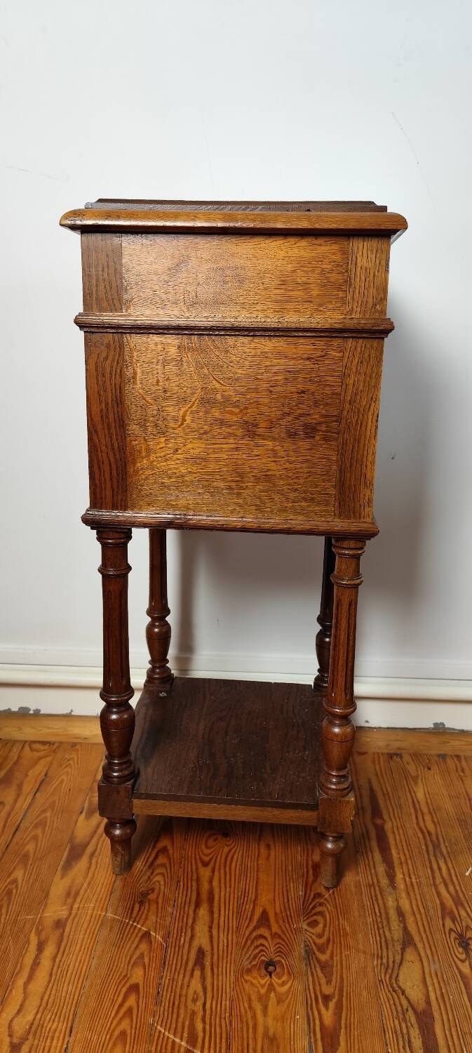 Side table, old antique bedside table