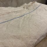 Linen sheet with blue border