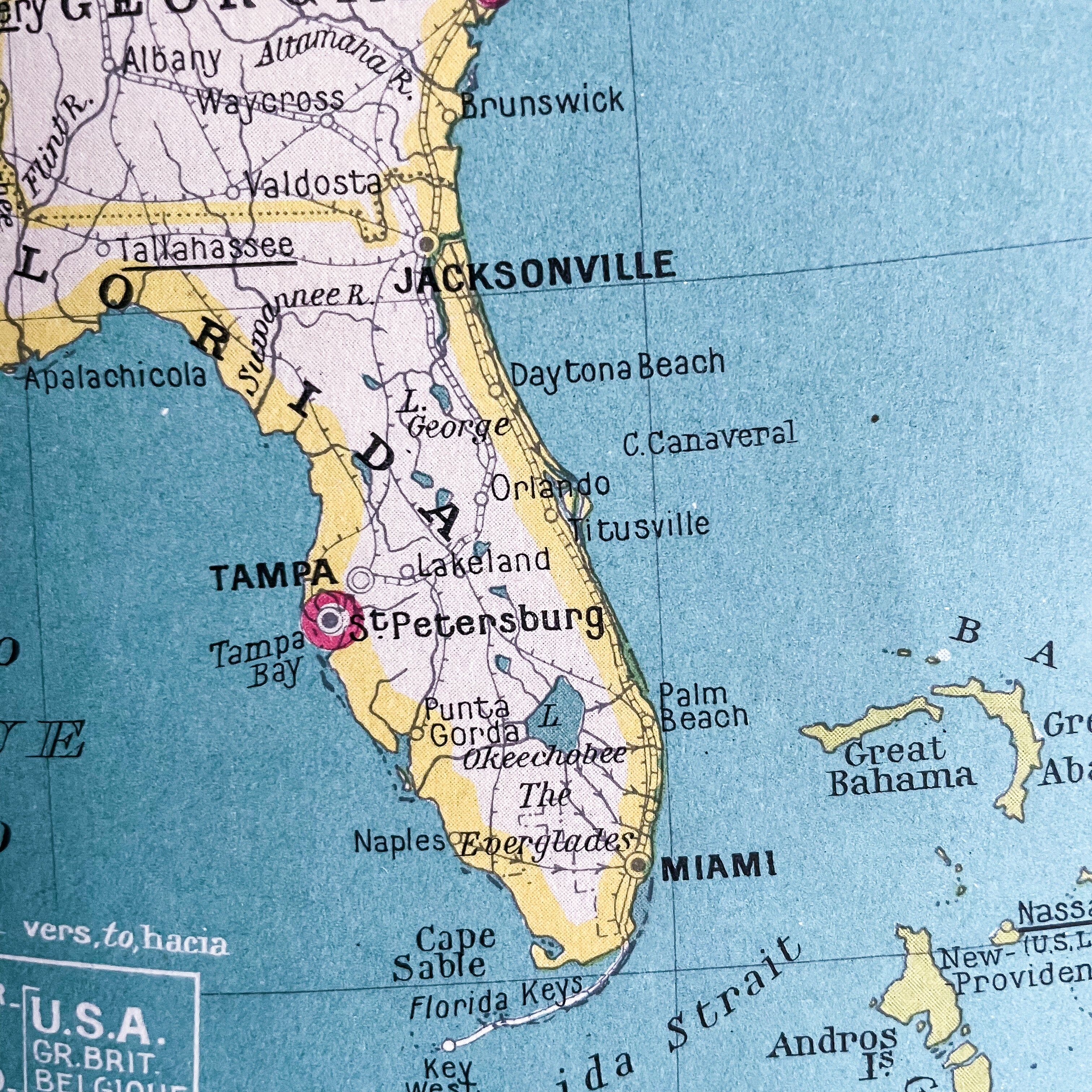 Ancienne carte des Etats Unis - 1950