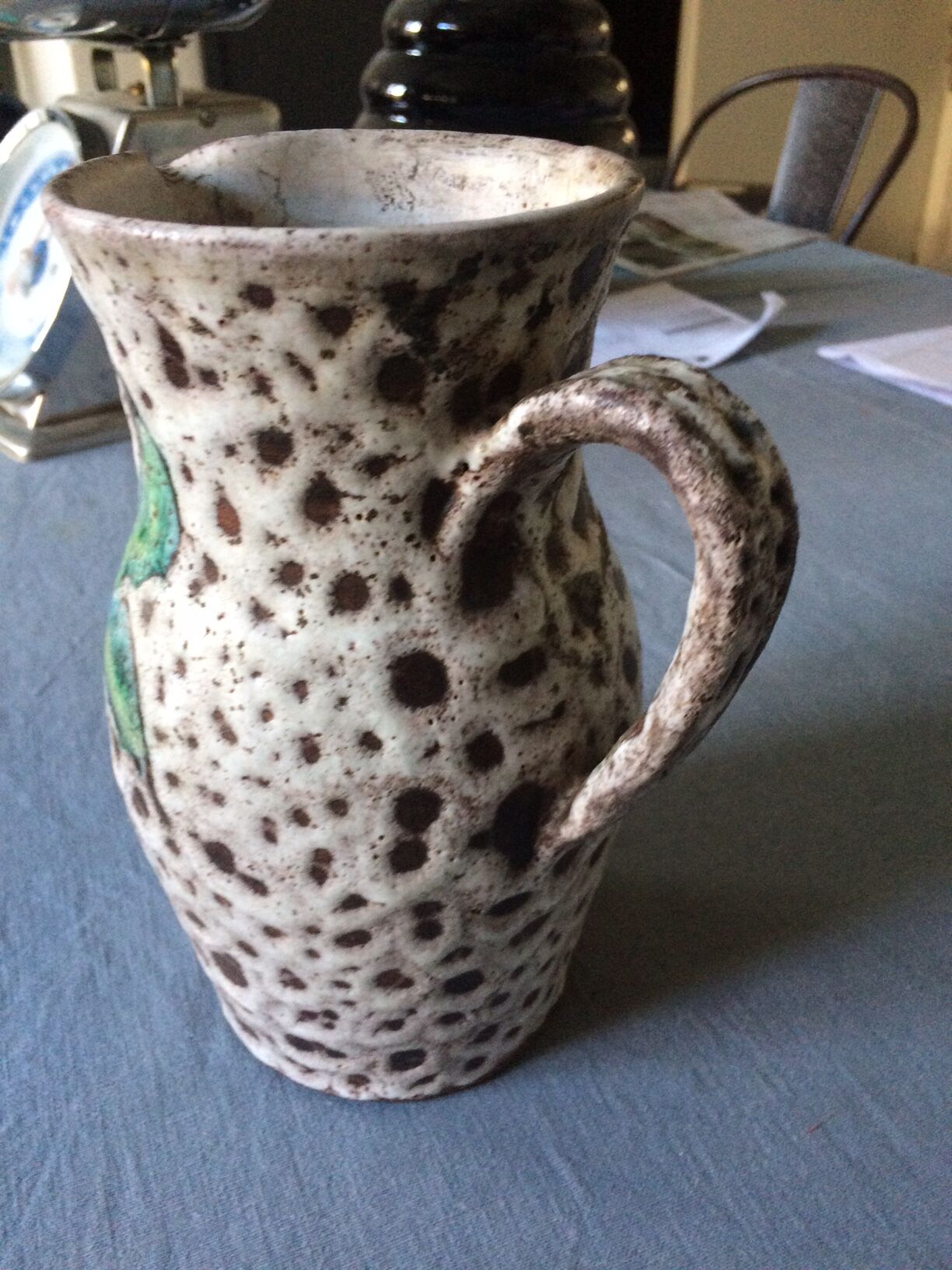 Ceramic pitcher Vallauris la Roue