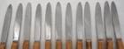 Série 24 couteaux manches bambou 1960, 12 de table + 12 entremets, dessert