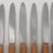 Set of 24 knives with bamboo handles from 1960, 12 dinner knives + 12 side/dessert knives.