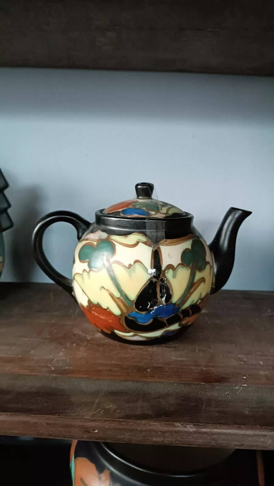 Large milk jug teapot in montoise bergen ceramic, belgium, art deco 1