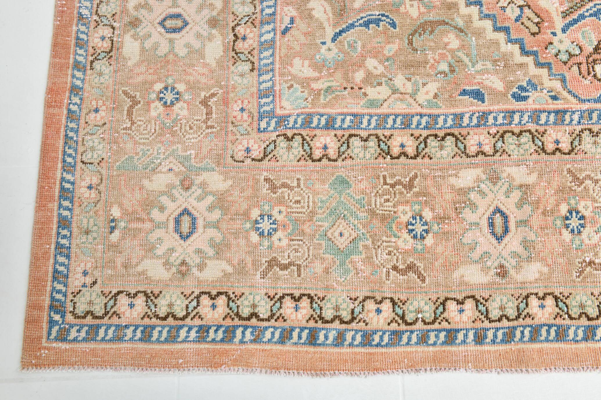 Pink Elegant Decorative Vintage Persian Rug For Living Room, 284x393 Cm