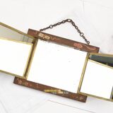 Antique Triptych Wall Mirror – Vintage 1940s Folding Dressing Table Mirror