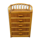 Rattan & wicker chest of drawers, 1980’s