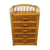 Rattan & wicker chest of drawers, 1980’s