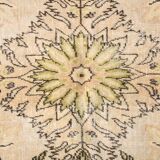 7x10 Turkish Oriental Pattern Light Yellow & Brown Vintage Rug, 215x320Cm