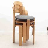 Bruno Rey chair by Kusch & Co upholstered in anthracite grey and beech