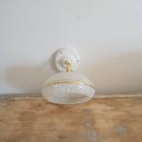 Applique verre de Clichy blanc