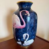 Limoges porcelain flamingo vase