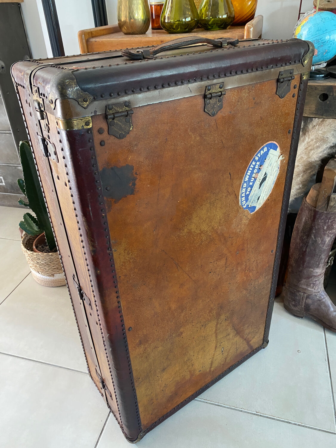 Old vintage cabin trunk